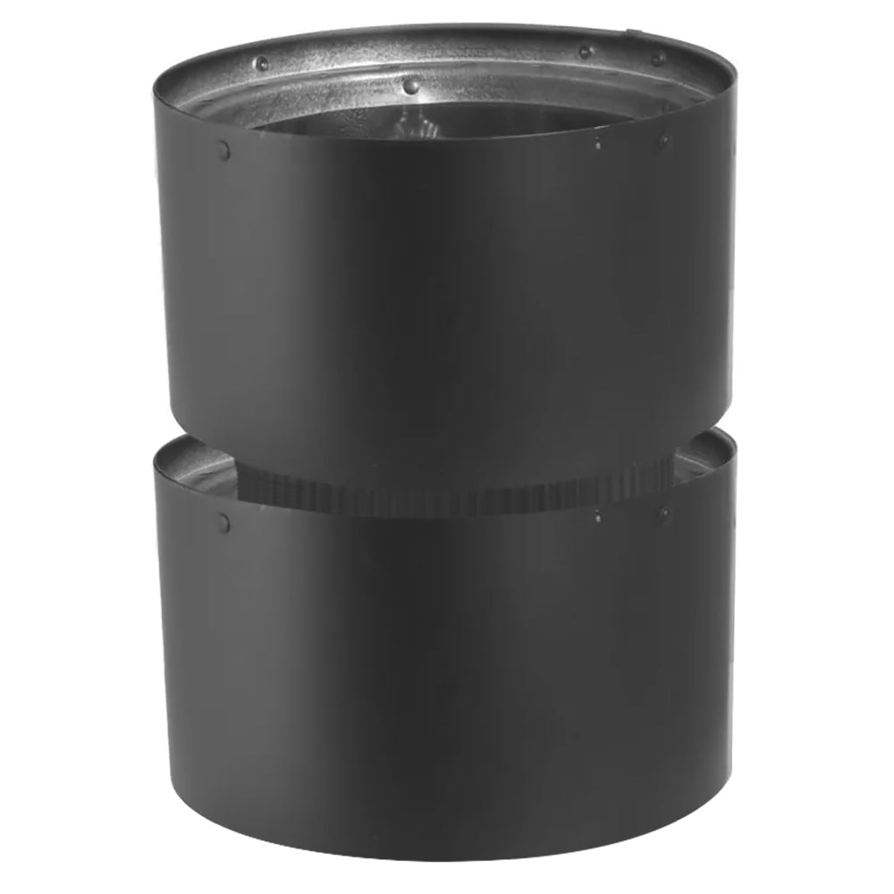 6-inch recessed stove collar adapter, dark metal, two stacked flanged sections