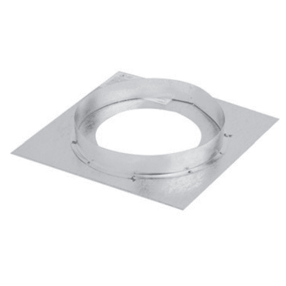 Rigid horizontal firestop with circular duct opening and metal collar