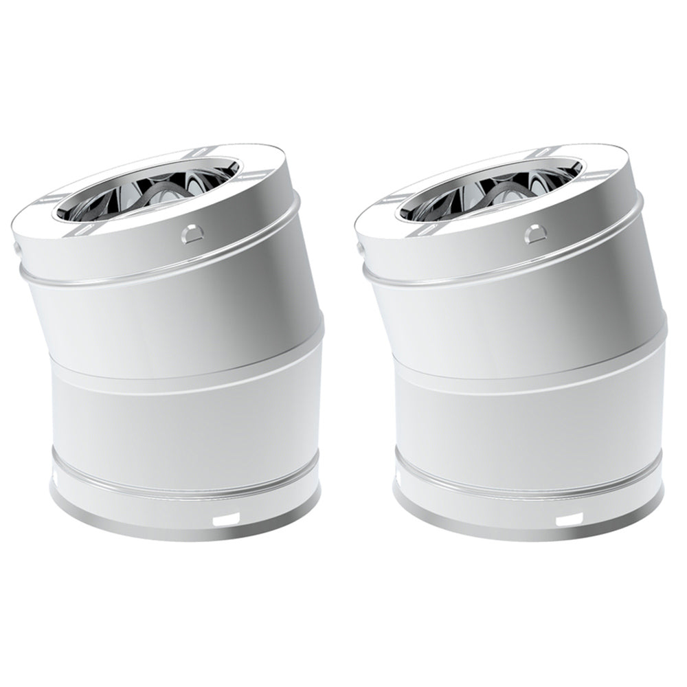 Stainless steel 15-degree chimney elbow connectors, 2-pack
