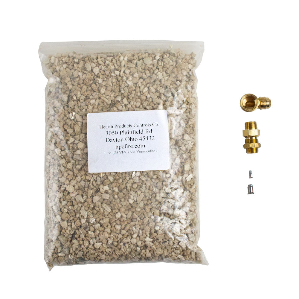 Propane gas conversion kit with quick-connect: plastic bag of pellets and brass fittings