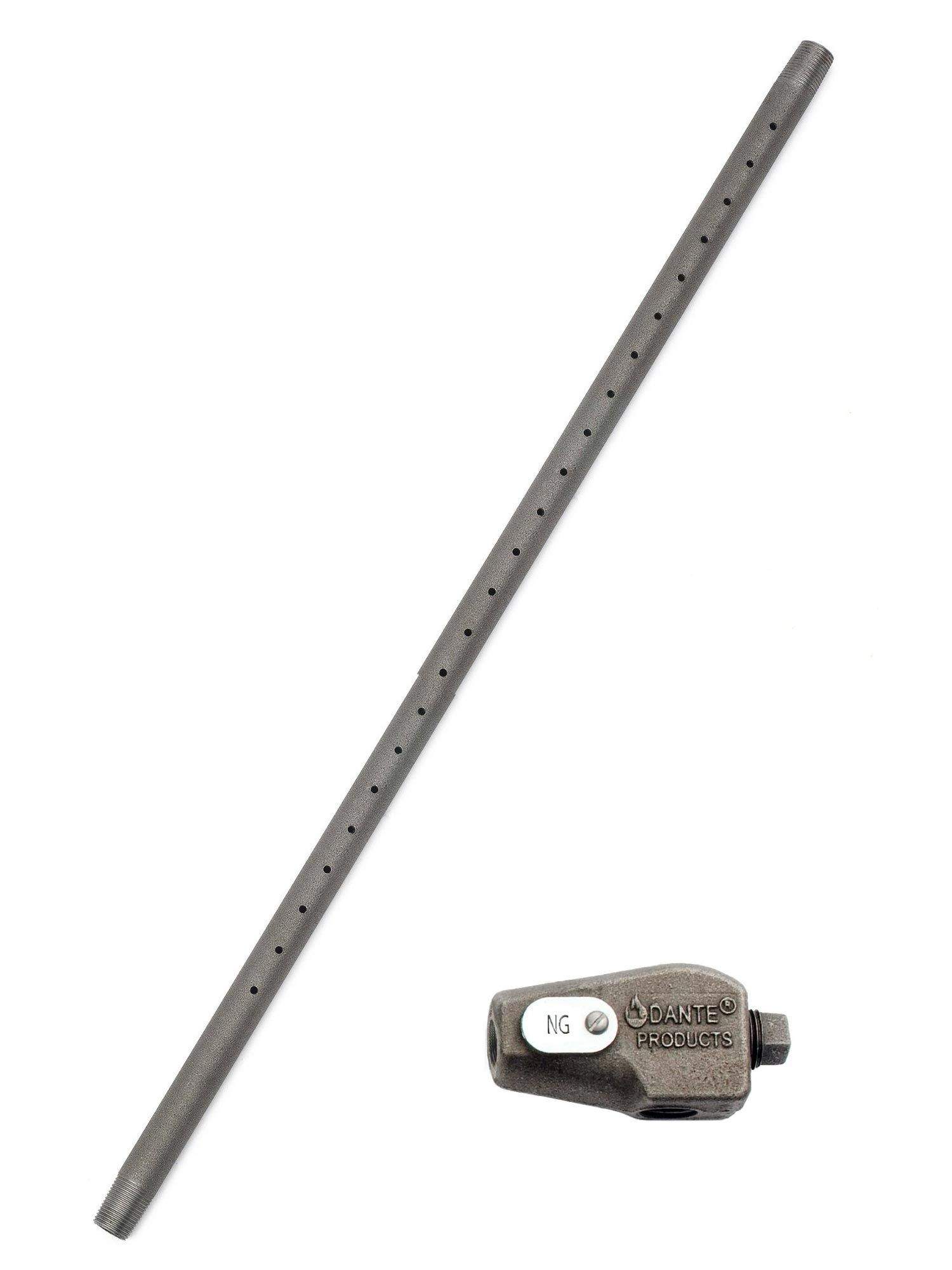 Dante gas fireplace log lighter burner pipe with mixer, long metal tube with holes