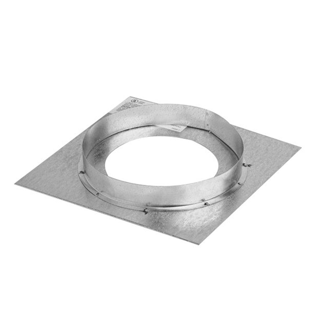Horizontal firestop plate with round flue collar, galvanized metal, for direct vent