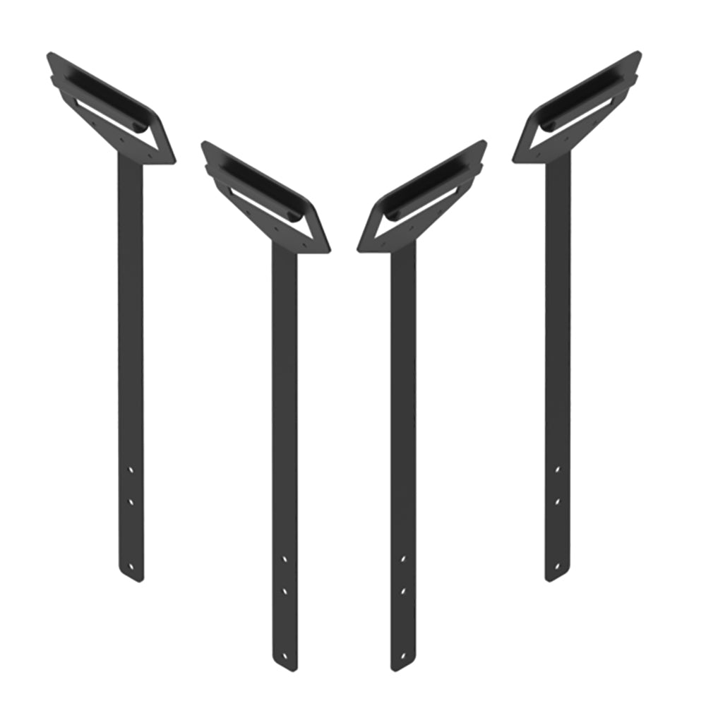 Wood fireplace carrying handles, dark metal with angled grip plates