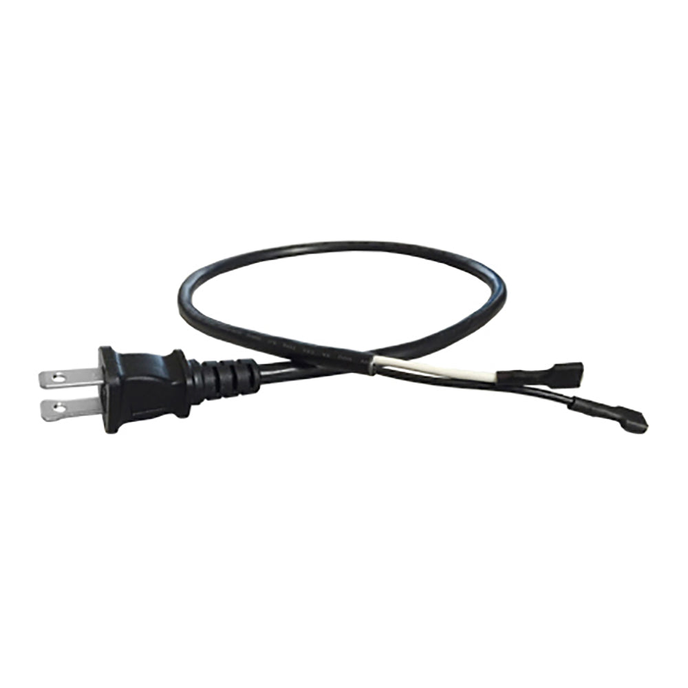 Black replacement fan power cord set with two-prong plug and in-line switch lead