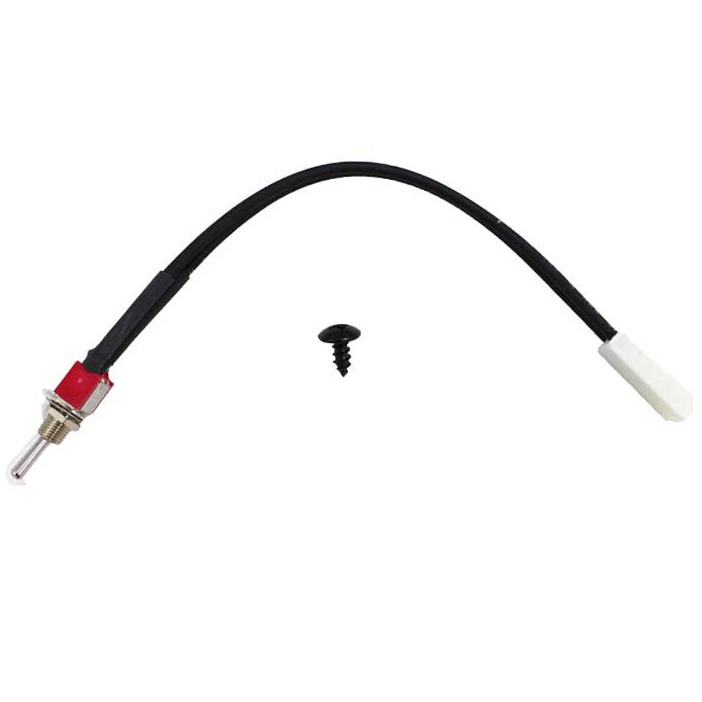Anti-condensation switch with cable, threaded metal plug and white connector