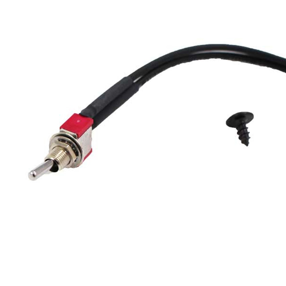 Napoleon anti-condensation switch with threaded metal plug on black cable and red insulator