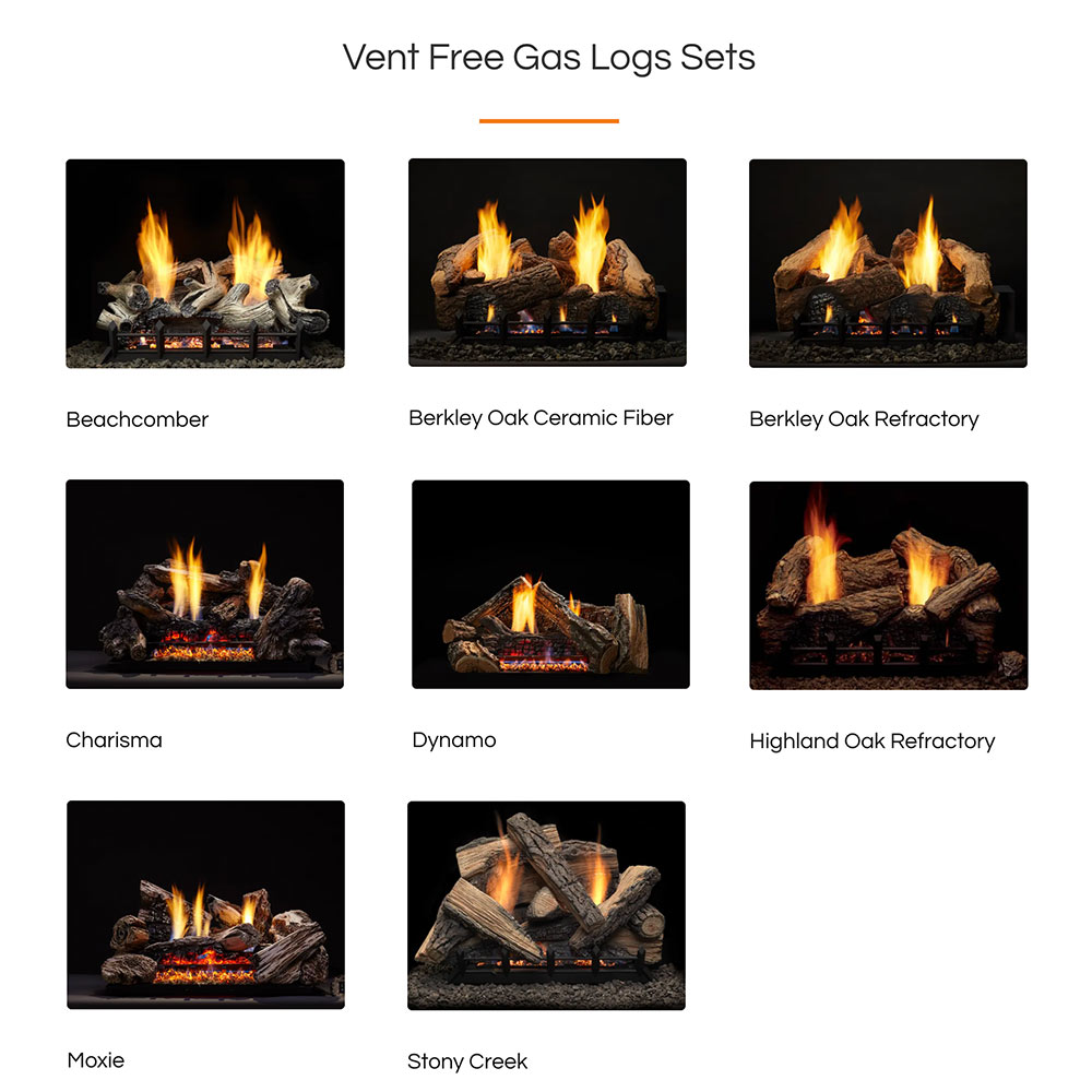 Monessen LCUF36CR-C Lo-Rider 36-Inch Circulating Brick Vent-Free Firebox with Gas Log Set