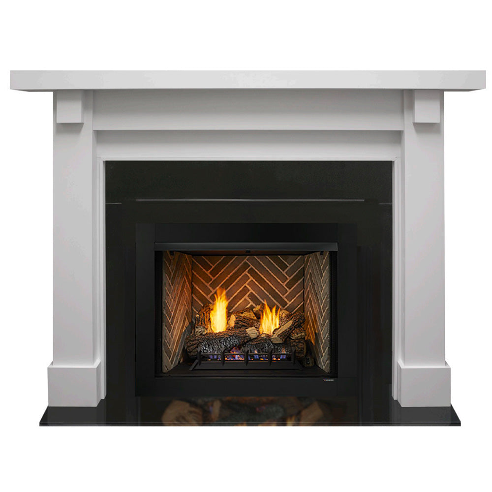 Monessen Attribute 36-Inch Vent-Free Circulating Firebox with Battlefield Flush Mantel