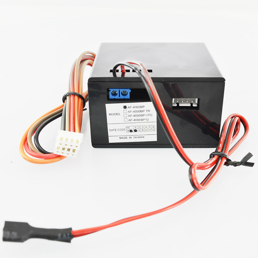 Replacement battery pack rear view with multi-pin connector and red/white wiring