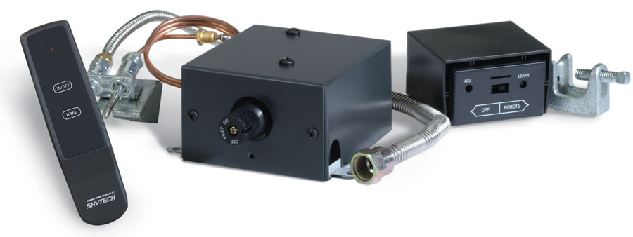 Skytech manual on/off gas valve kit with remote and metal fittings