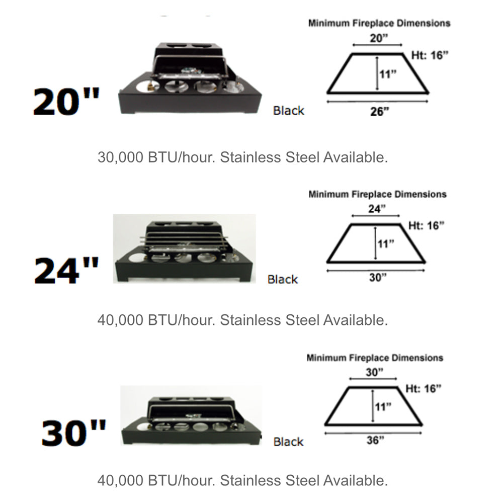 Rasmussen AFB20-B Alterna Ventless FireBalls 20-Inch Burner Kit