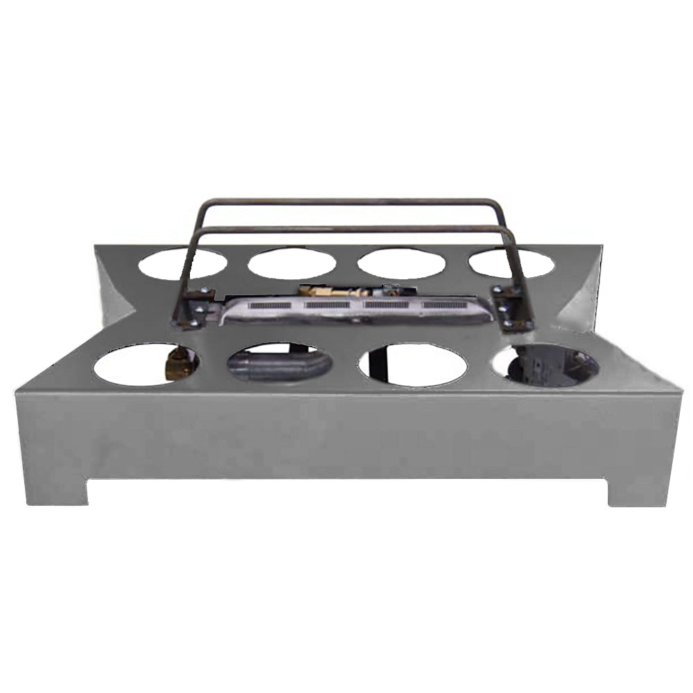 Alterna ventless burner kit with stainless steel burner pan and round flame ports
