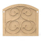 Fireplace protector plate with decorative circular cutouts and two side mounting holes