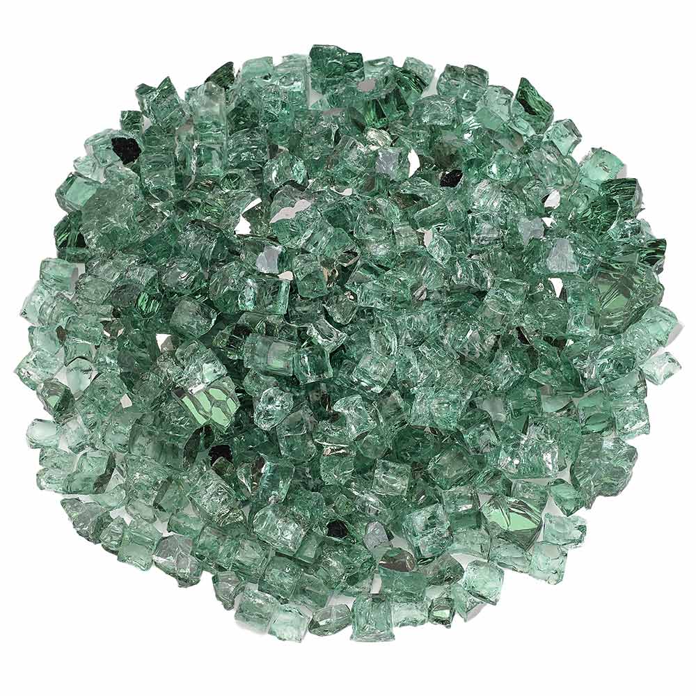 American Fire Glass 1/2-Inch Premium Fire Glass, 10 lbs, Evergreen Reflective