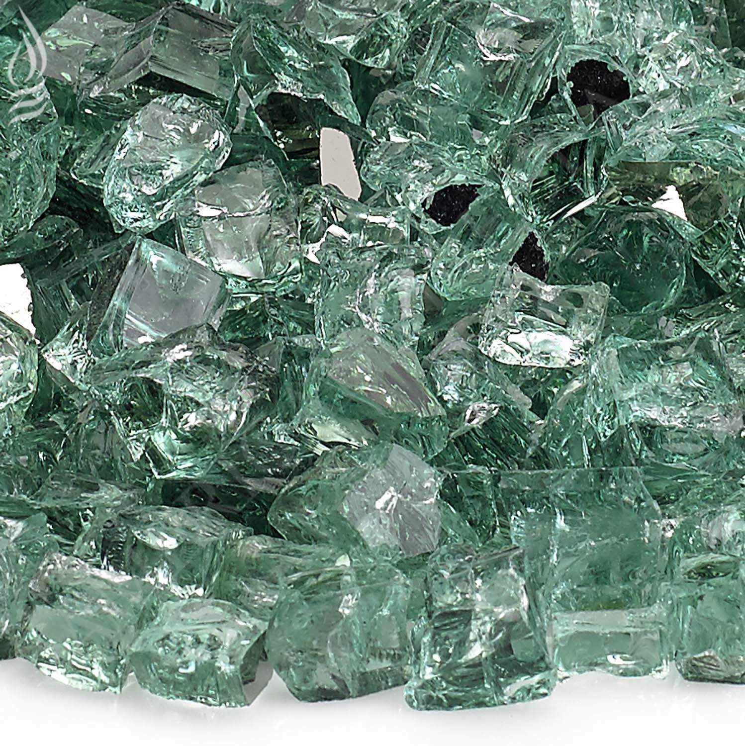 American Fire Glass 1/2-Inch Premium Fire Glass, 10 lbs, Evergreen Reflective
