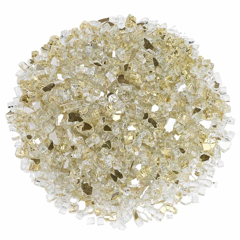 American Fire Glass 1/4-Inch Premium Fire Glass, 10 lbs, Gold Reflective