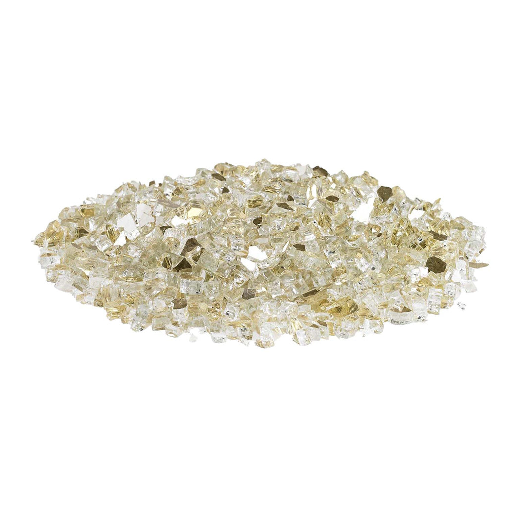 American Fire Glass 1/4-Inch Premium Fire Glass, 10 lbs, Gold Reflective