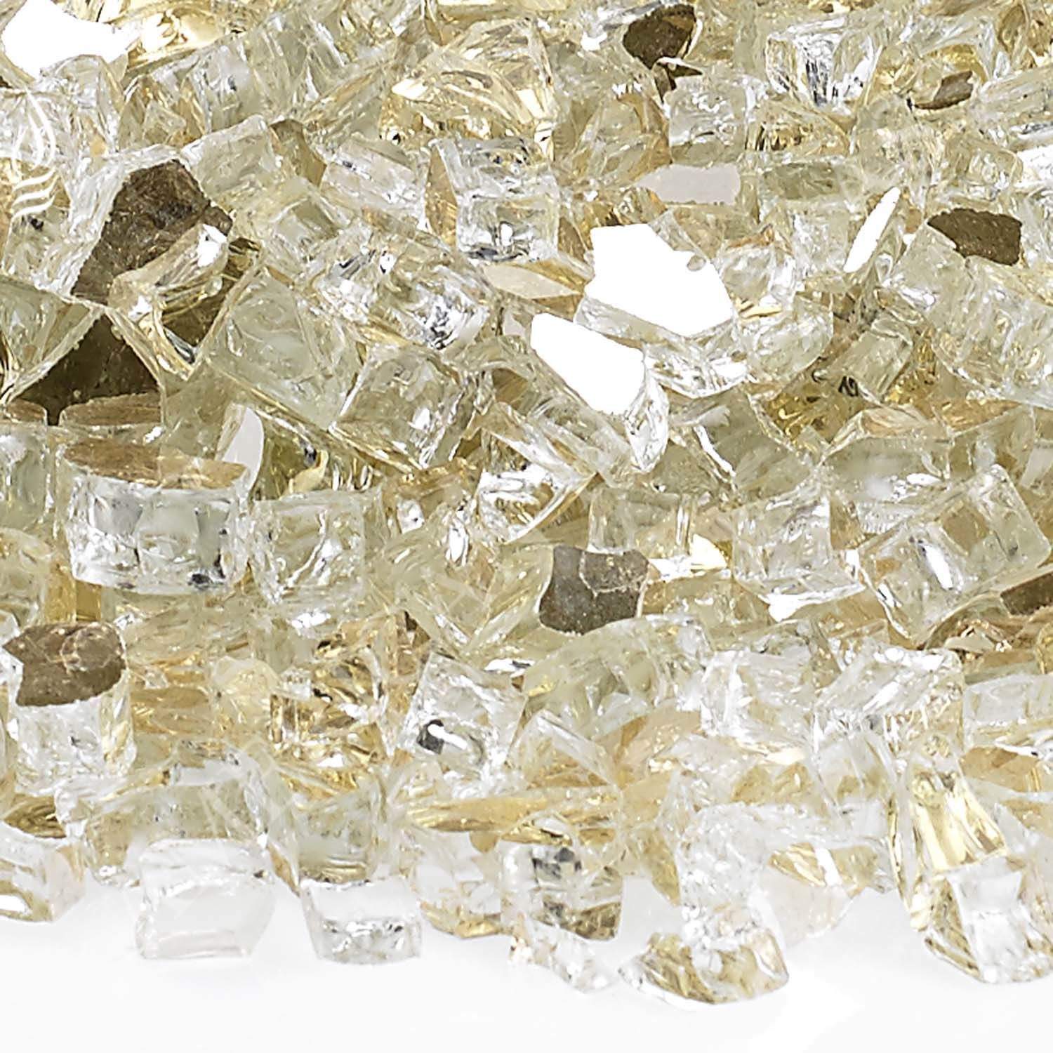 American Fire Glass 1/4-Inch Premium Fire Glass, 10 lbs, Gold Reflective