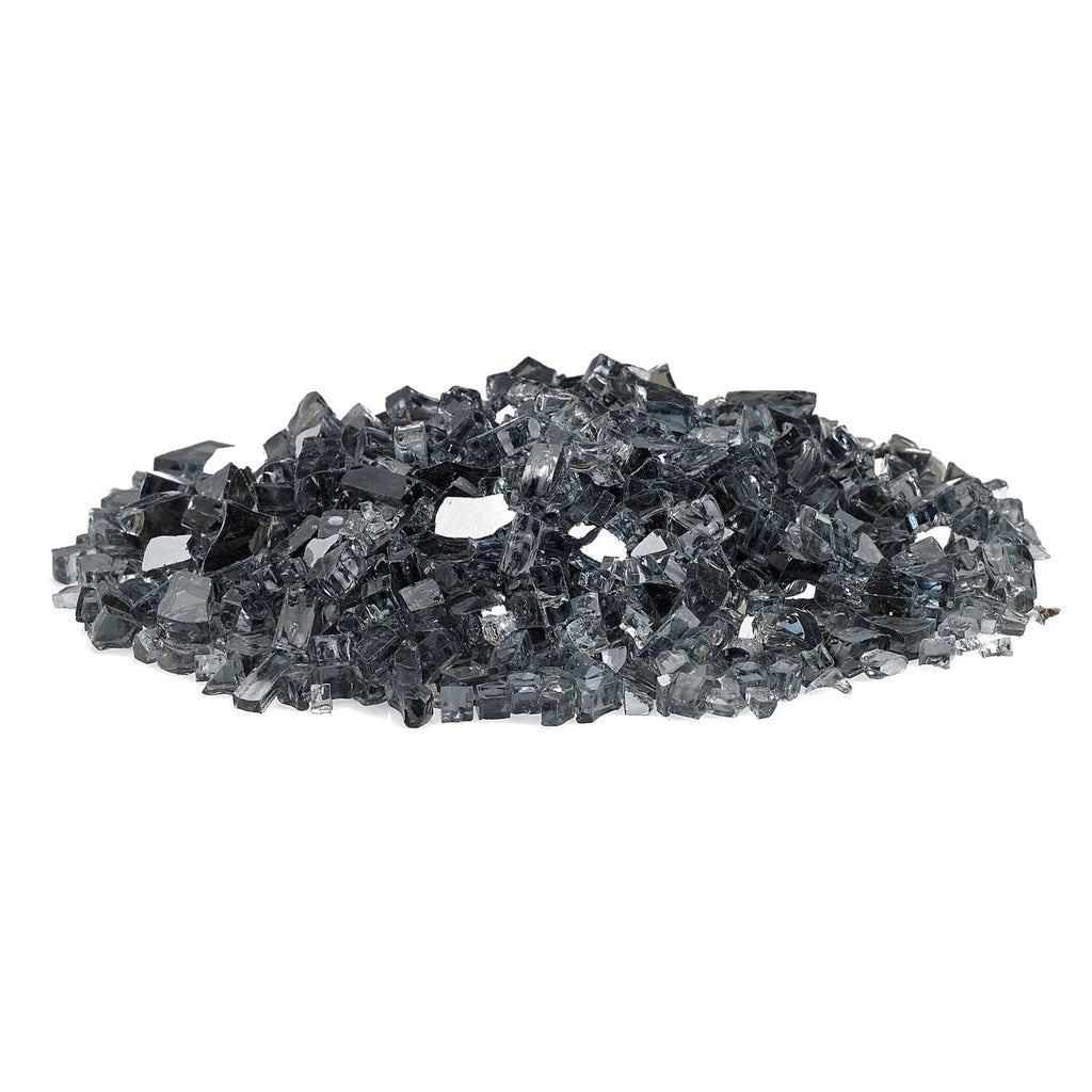 American Fire Glass 1/4-Inch Premium Fire Glass, 10 lbs, Grey Reflective