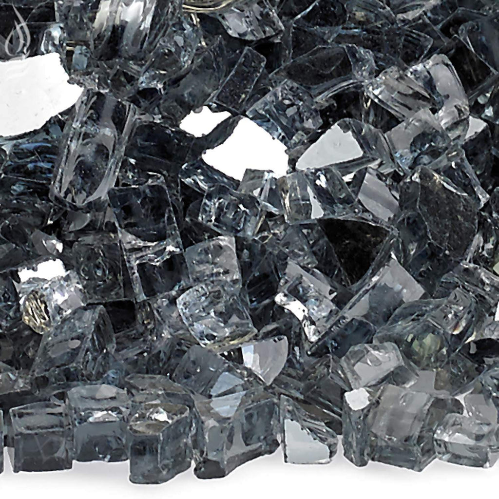 American Fire Glass 1/4-Inch Premium Fire Glass, 10 lbs, Grey Reflective