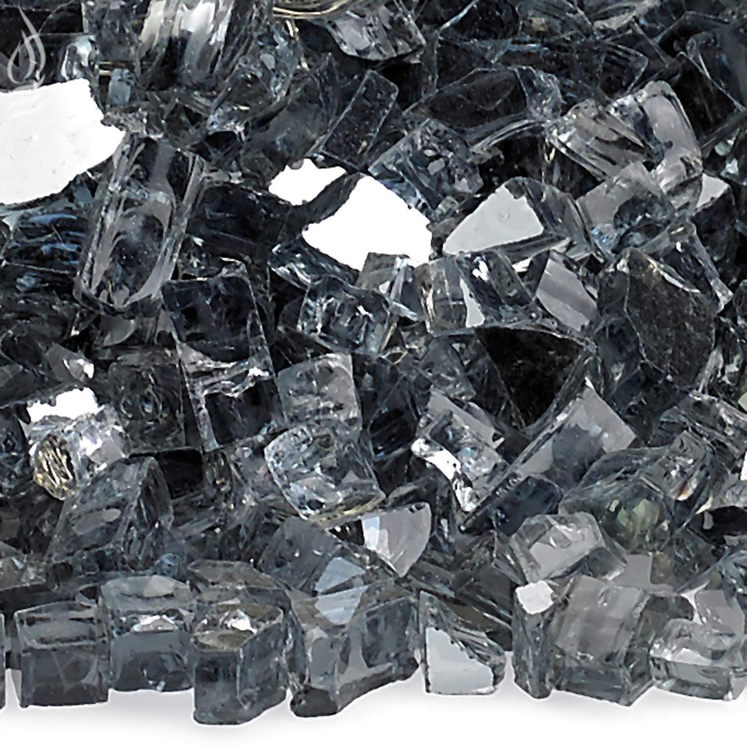 American Fire Glass 1/4-Inch Premium Fire Glass, 10 lbs, Grey Reflective