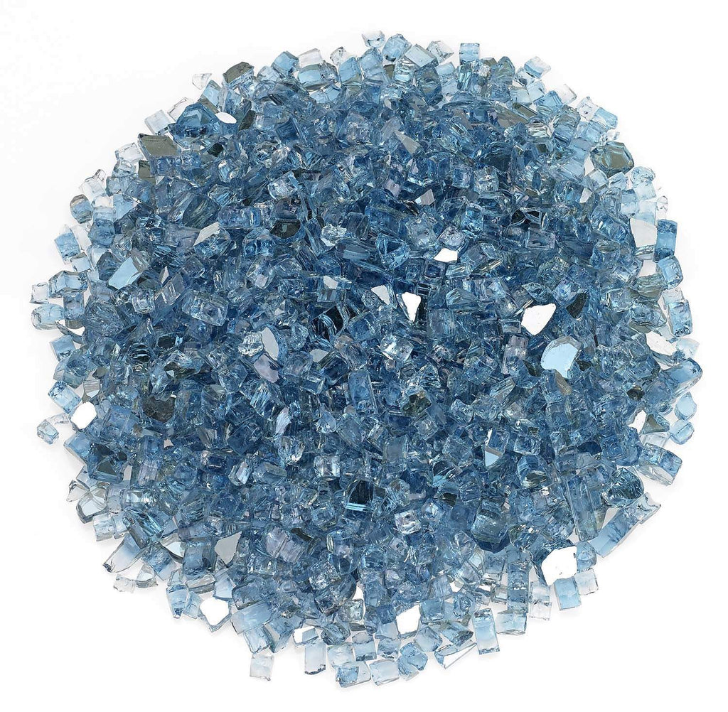 American Fire Glass 1/4-Inch Premium Fire Glass, 10 lbs, Pacific Blue Reflective