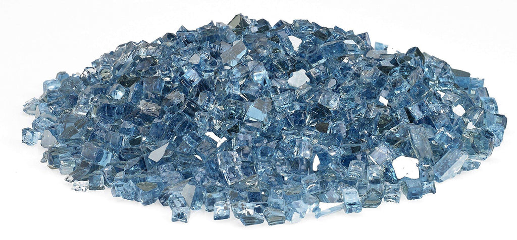 American Fire Glass 1/4-Inch Premium Fire Glass, 10 lbs, Pacific Blue Reflective