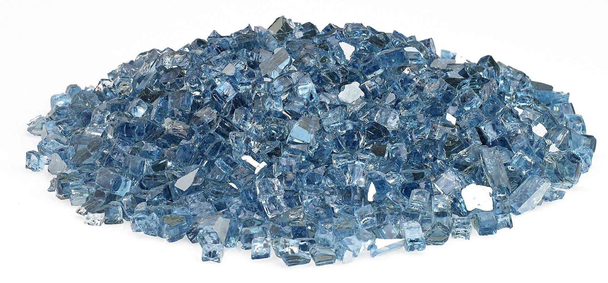 American Fire Glass 1/4-Inch Premium Fire Glass, 10 lbs, Pacific Blue Reflective