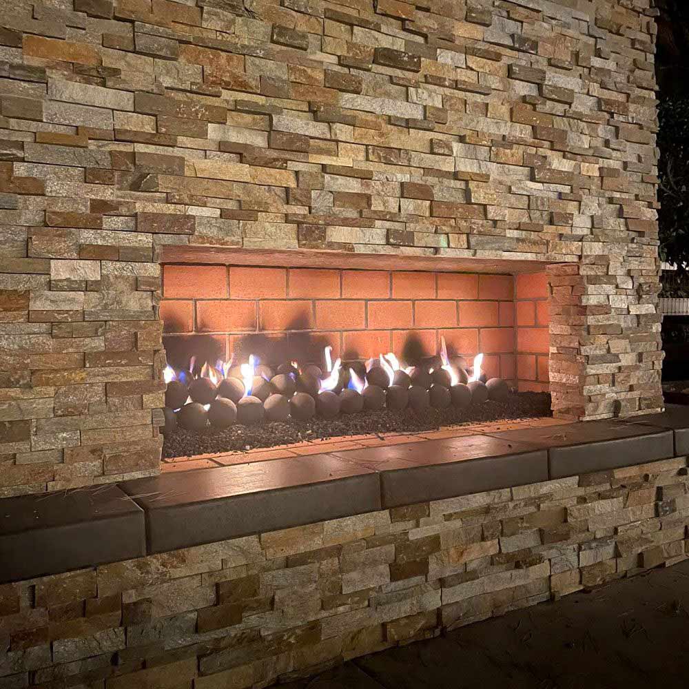 American Fire Glass Lite Stone Balls, 6 Stone Set