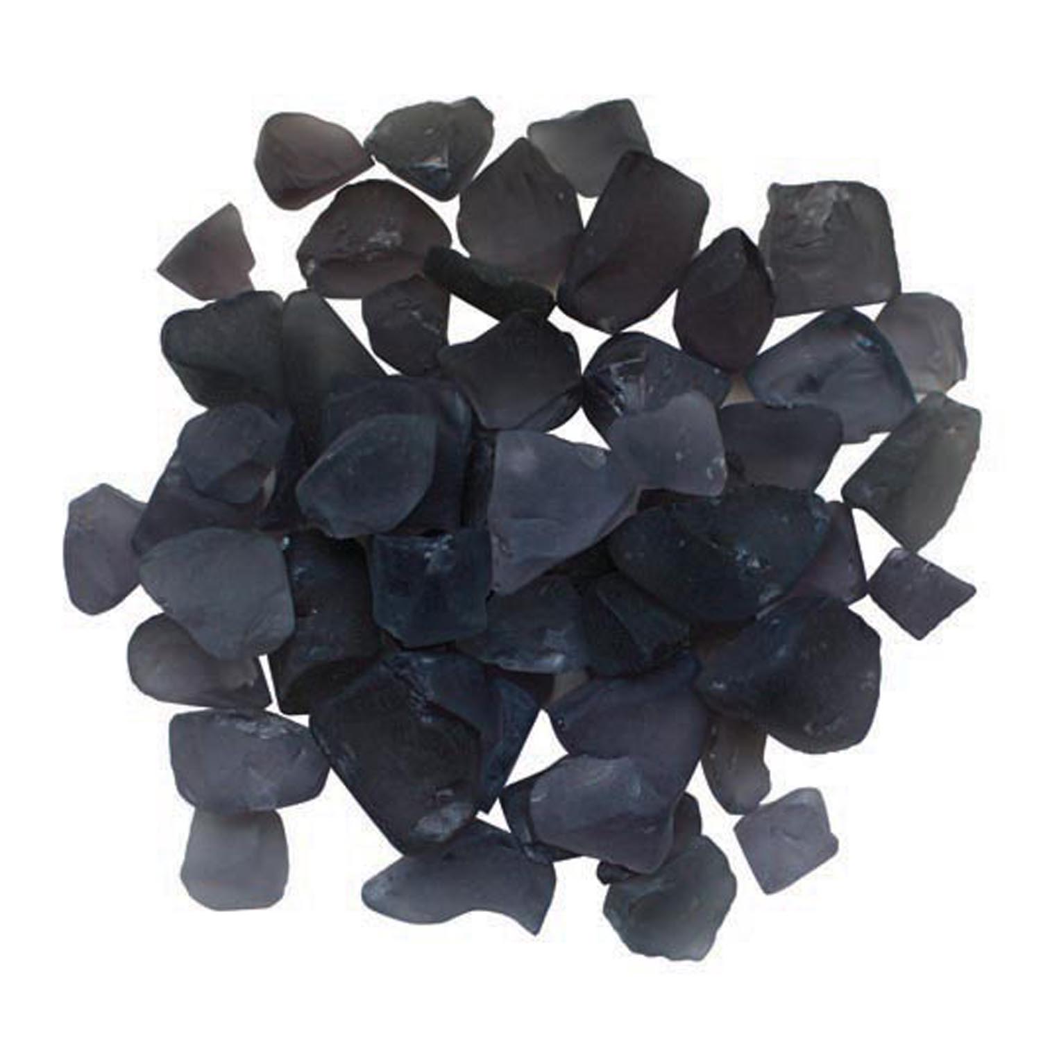 Frosted dusty purple fire glass chunks, dark violet-blue translucent pieces