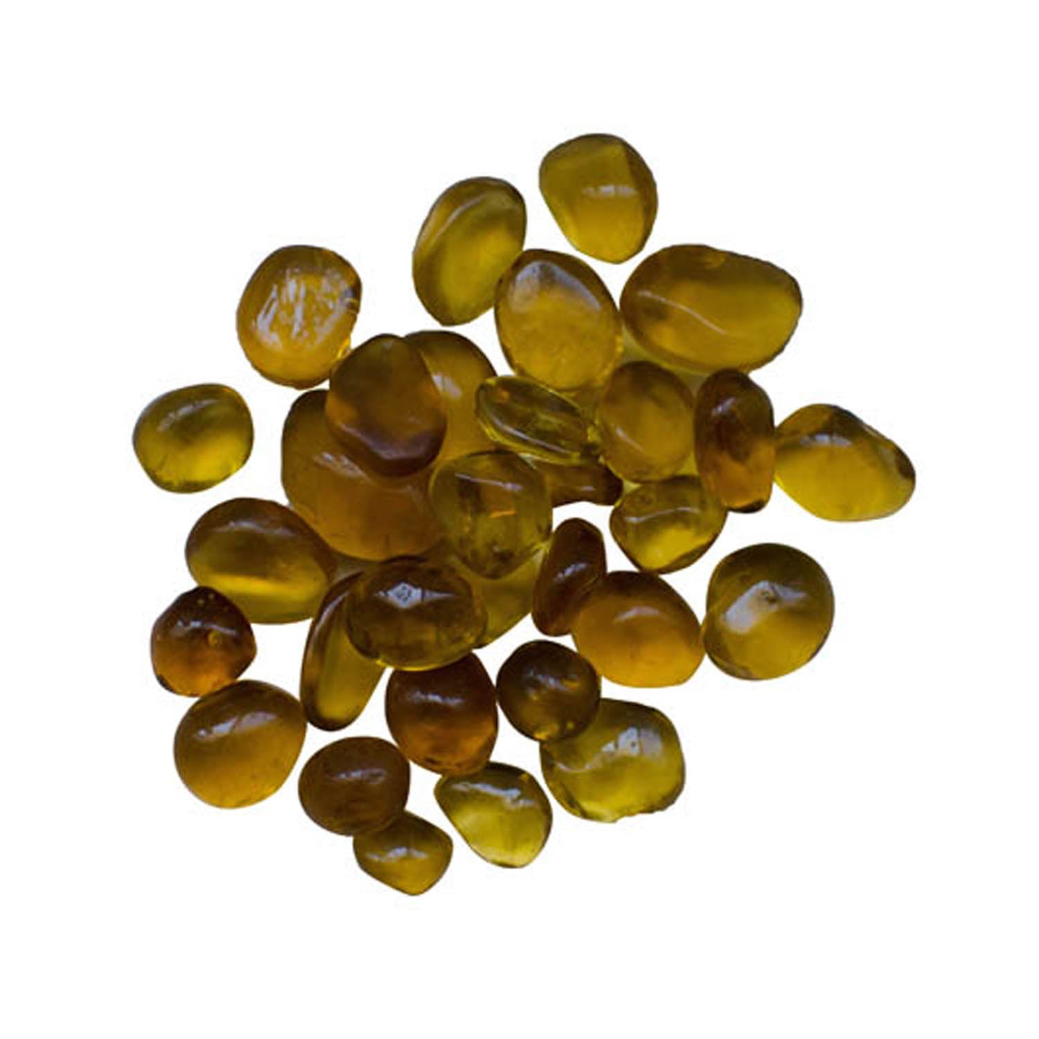 Amber glass fire beads, assorted teardrop pieces