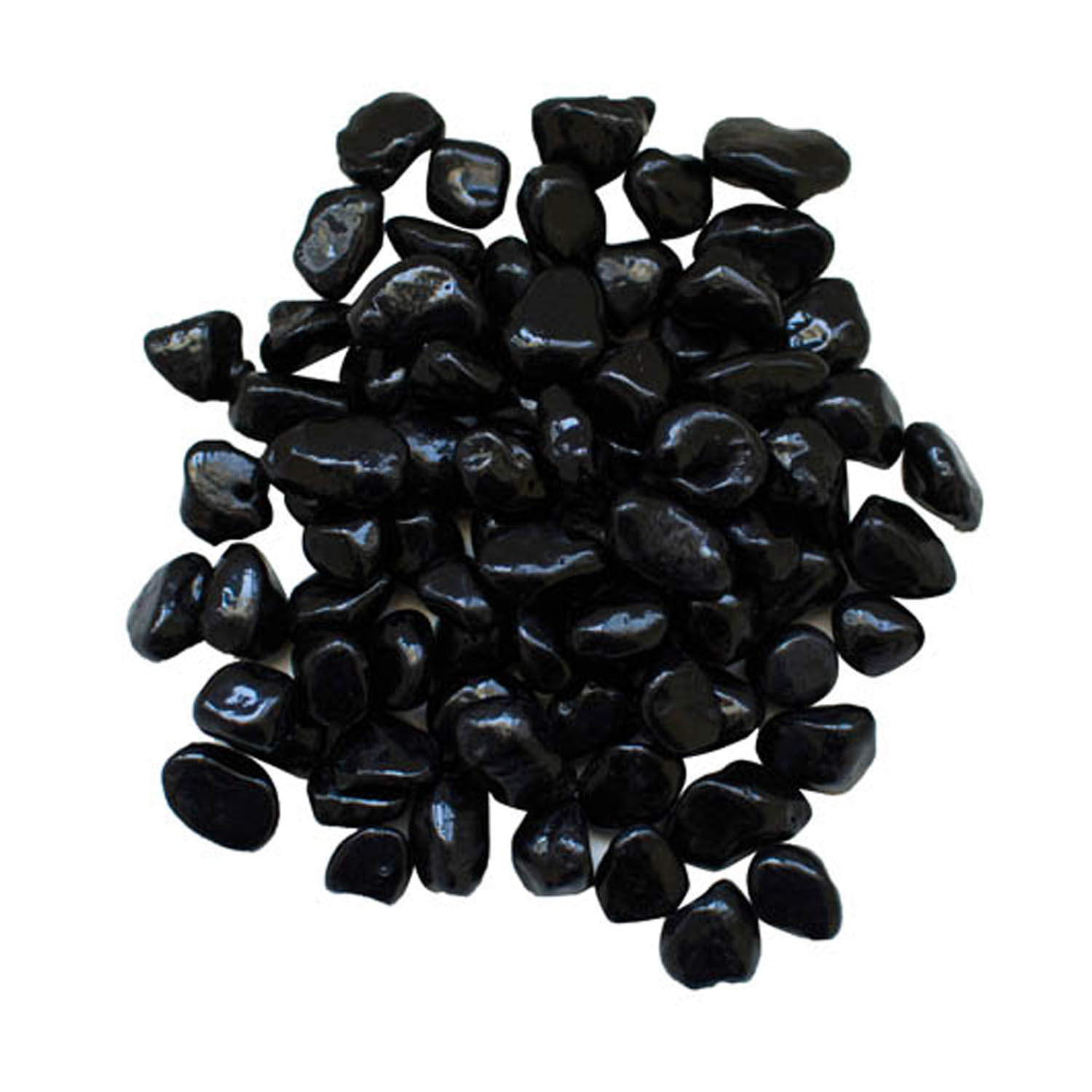 Amantii black fire beads, glossy dark stones for fire features, assorted shapes
