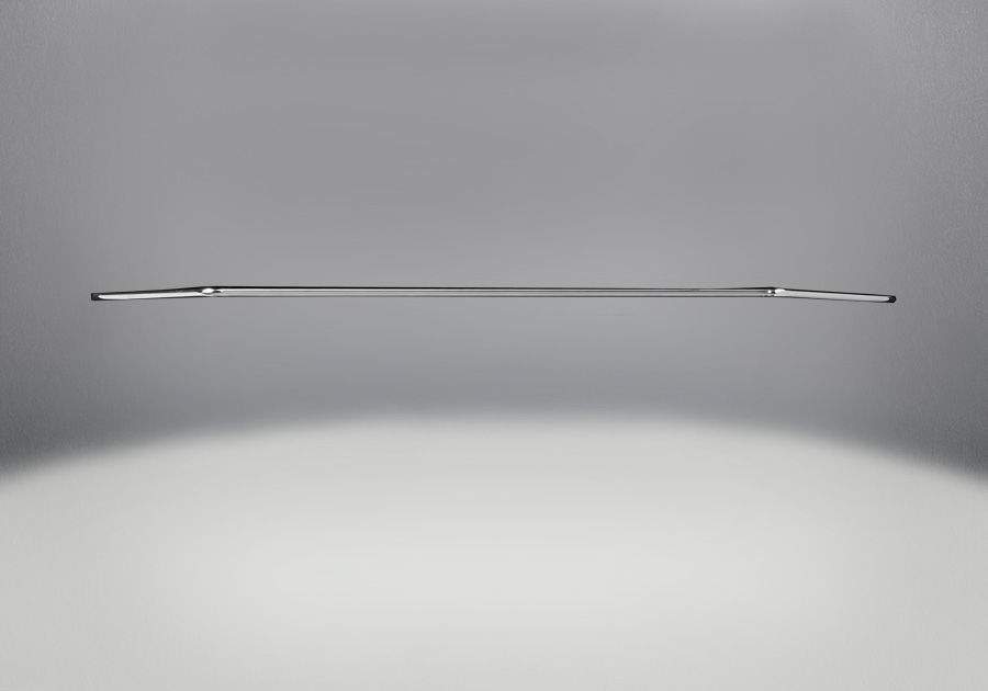 Decorative ornamental accent bar, satin chrome metal strip with straight ends