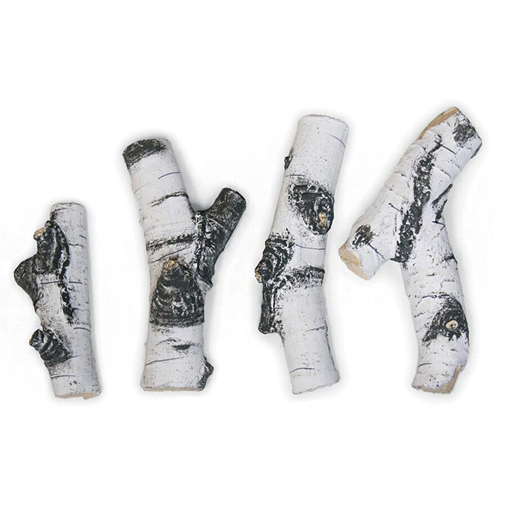4-piece quaking aspen twig decor set, white bark with dark speckles and branch tips