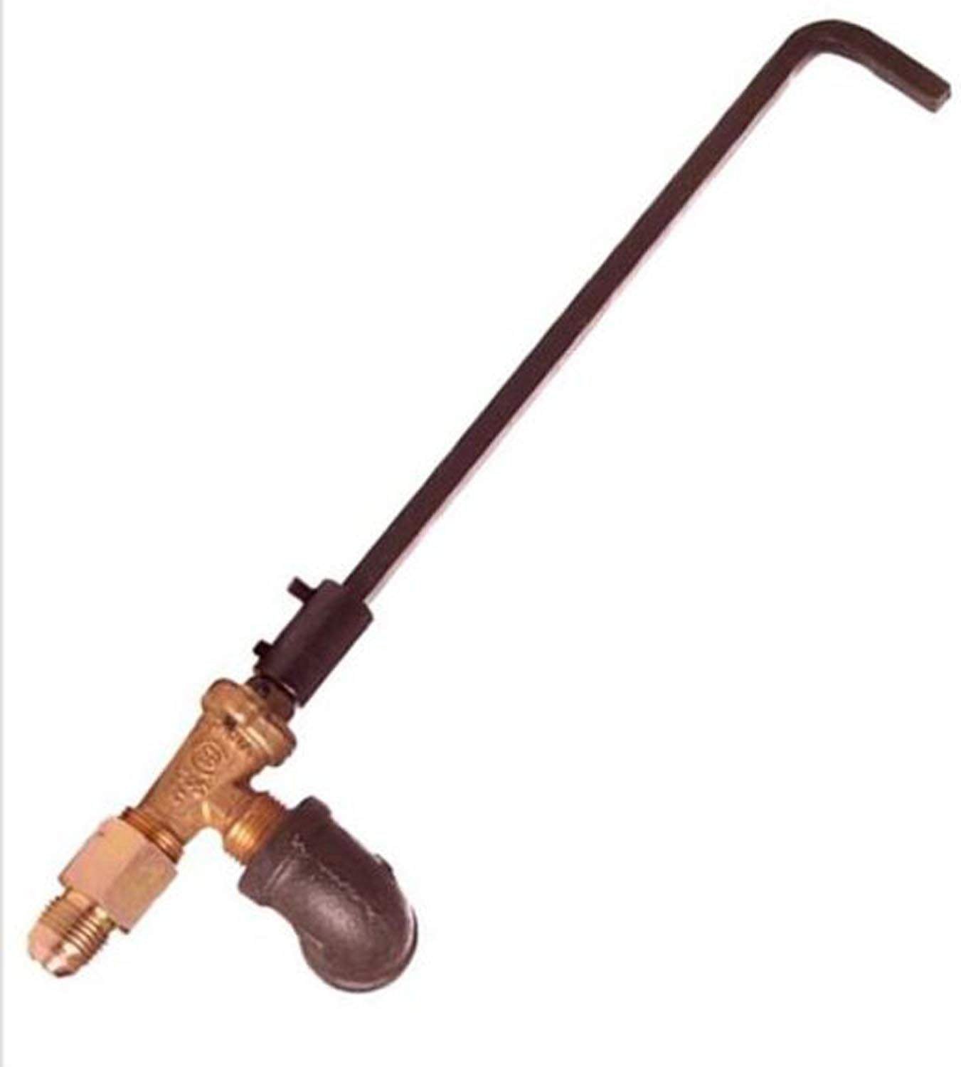 Real Fyre on/off valve with 8-inch steel handle, brass body and dark handle