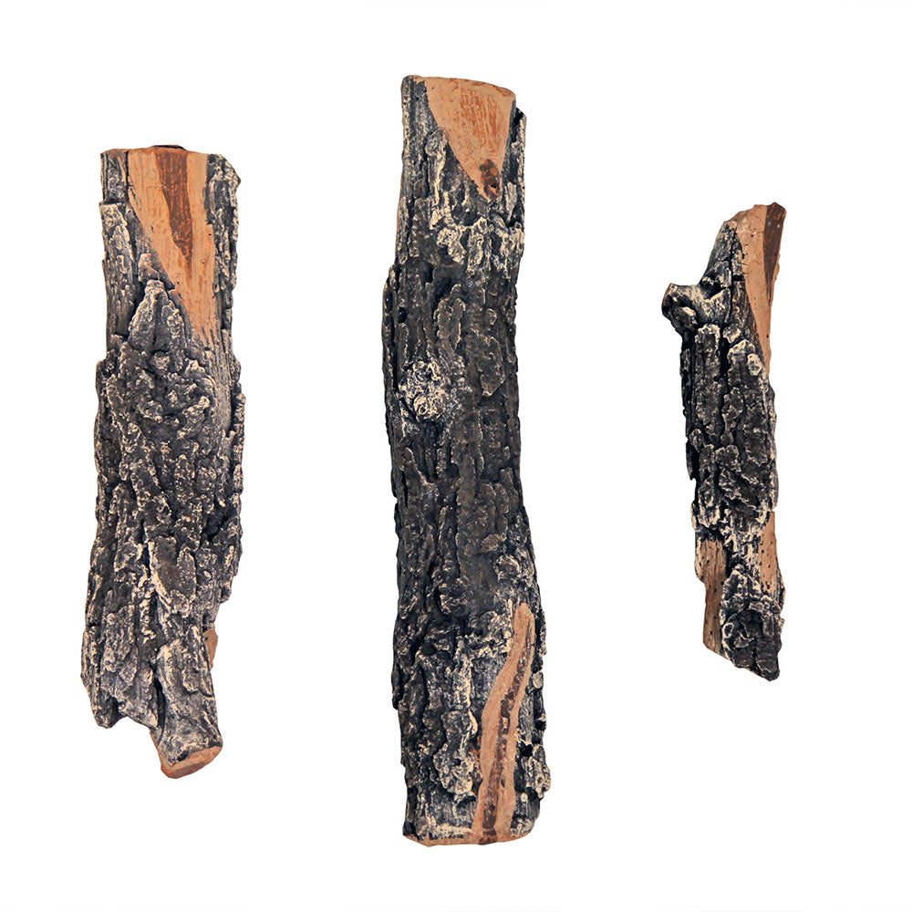 3-piece twig kit wooden decor: dark bark pieces with orange-brown ends