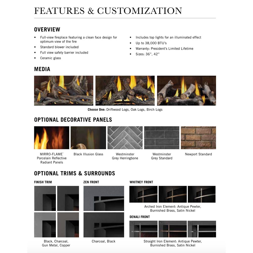 Napoleon Altitude X Series Electronic Ignition 36-Inch Direct Vent Gas Fireplace