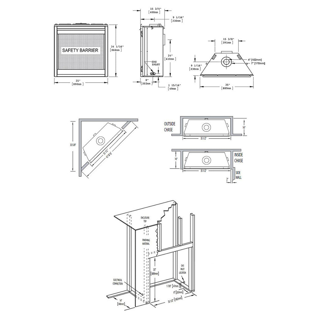 Napoleon B36TR-1 Ascent Series Millivolt Ignition Direct Vent Gas Fireplace