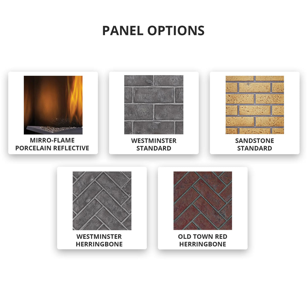 Panel options graphic showing various decorative panel finishes and patterns