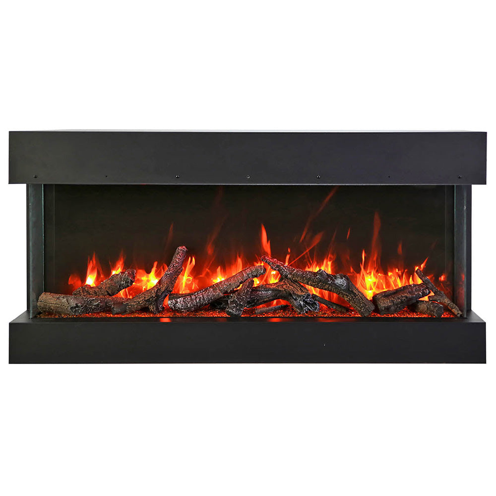 Remii BAY-SLIM Indoor/Outdoor Built-In 3-Sided Electric Fireplace with Decorative Media