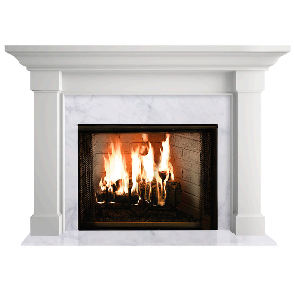 Majestic Royalton 36-Inch Radiant Wood Burning Fireplace with Kenwood Flush Mantel