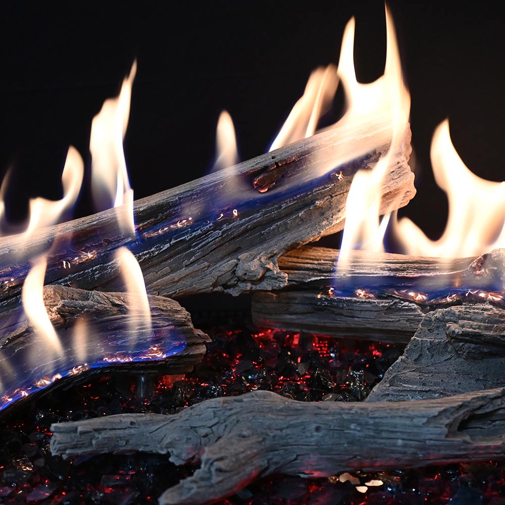 Grand Canyon GlowFire Driftwood Vented Bedrock Electronic Ignition Drop-In Gas Log Set (BEDROCK-TRAD)