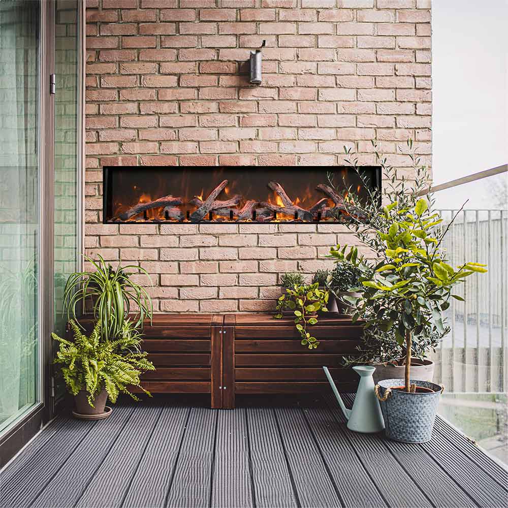 Amantii Panorama Deep Extra Tall Indoor/Outdoor Built-In Smart Electric Fireplace