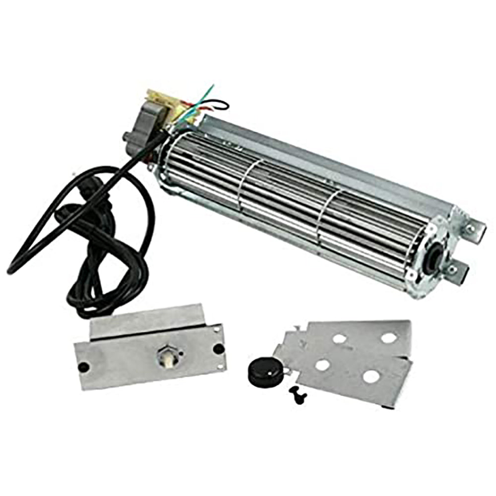 Variable speed blower motor kit with manual control, cylindrical fan and mounting brackets
