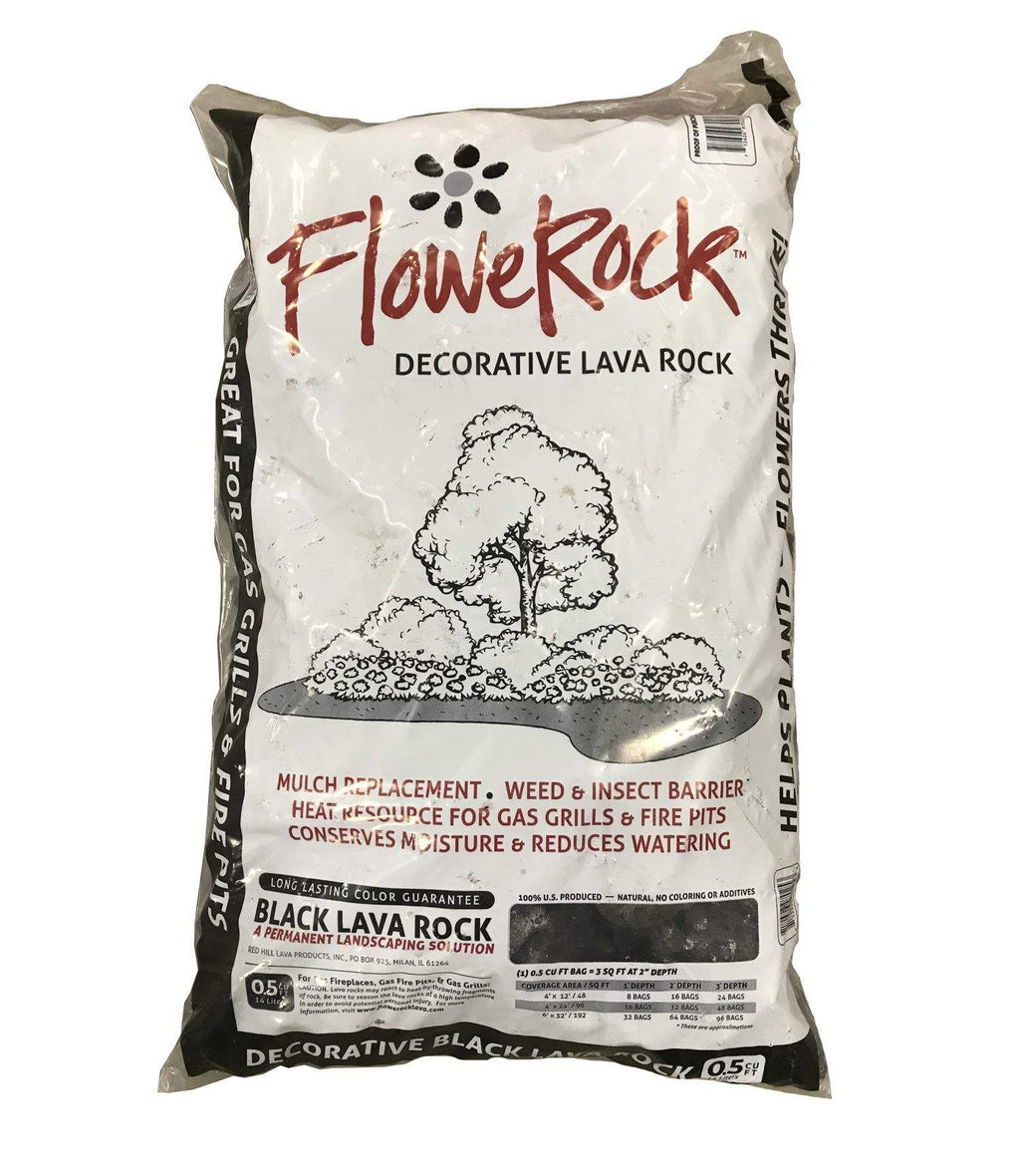 FlowerRock decorative black lava rock bag for landscaping mulch