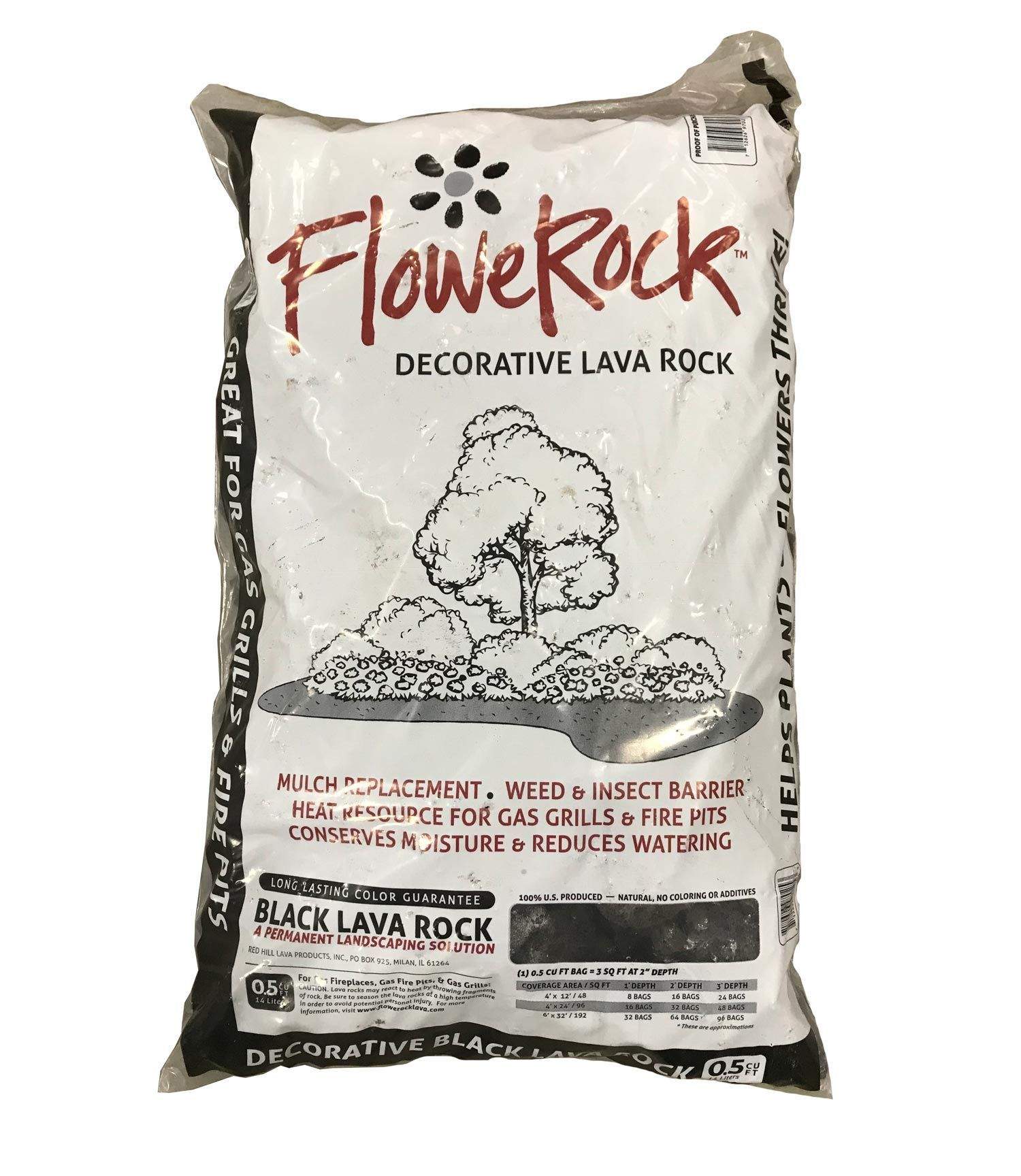 FlowerRock decorative black lava rock bag for landscaping mulch