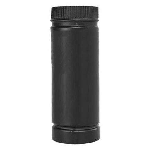Rigid direct vent stove pipe, black, with crimped locking ends