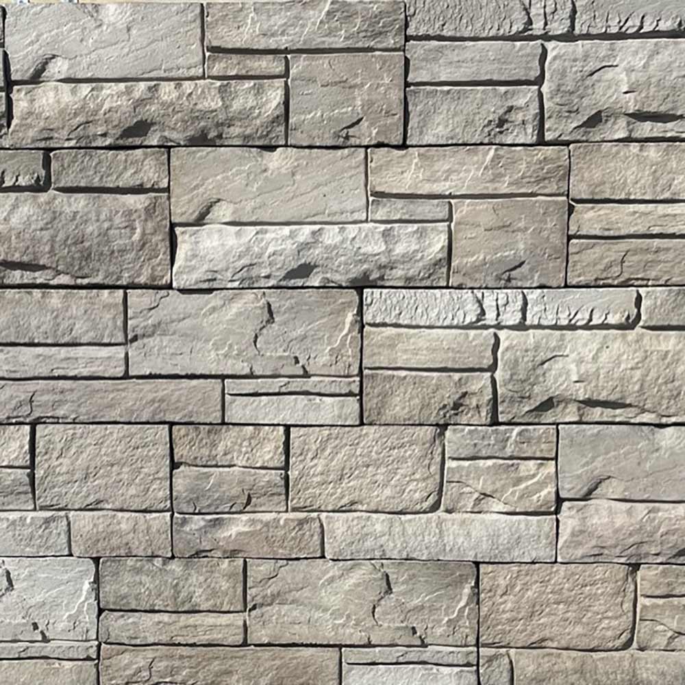 Stone brick interior panel with rectangular block pattern in light gray