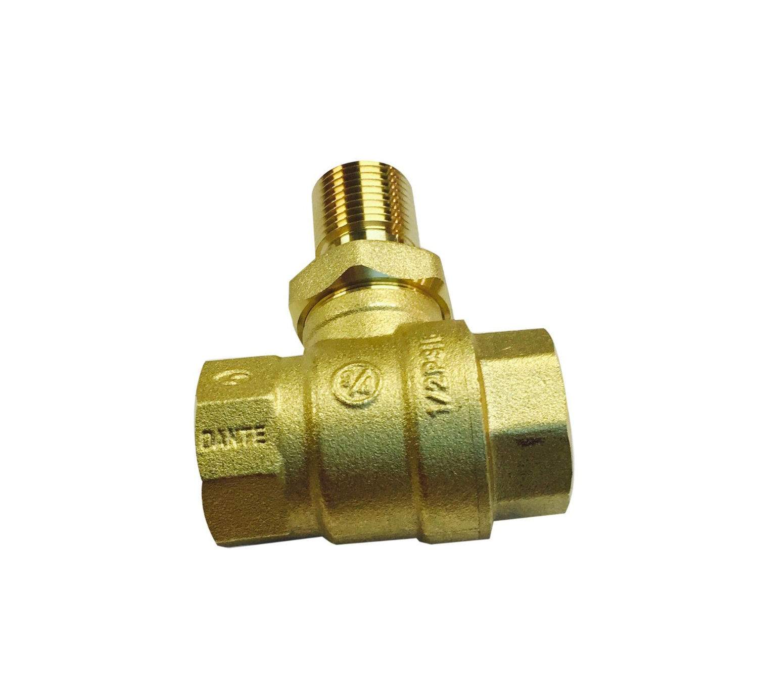 Brass 3/4-inch straight gas ball valve with threaded ends