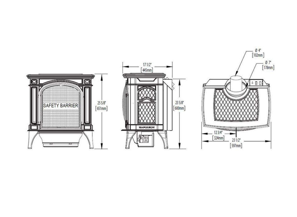 Napoleon GDS25-1 Bayfield Direct Vent Cast Iron Gas Stove